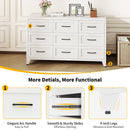 9 Drawer White Metal Dresser with Quiet-Glide Rails
