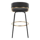 Jie - Fixed Height Contemporary Barstool With Swivel Round Footrest (Set of 2) by HouseOfZazla