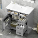 36" Bathroom Vanity With Sink, 2 Tip-Out Drawers, Soft Close Hinges