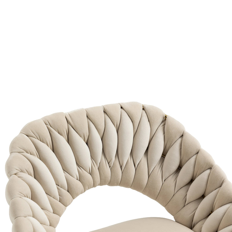 Accent Chairs Set of 2, Velvet Side Chairs with Gold Legs, Mid-Century Upholstered Dining Chairs for Living Room, Kitchen, Bedroom, Beauty Room