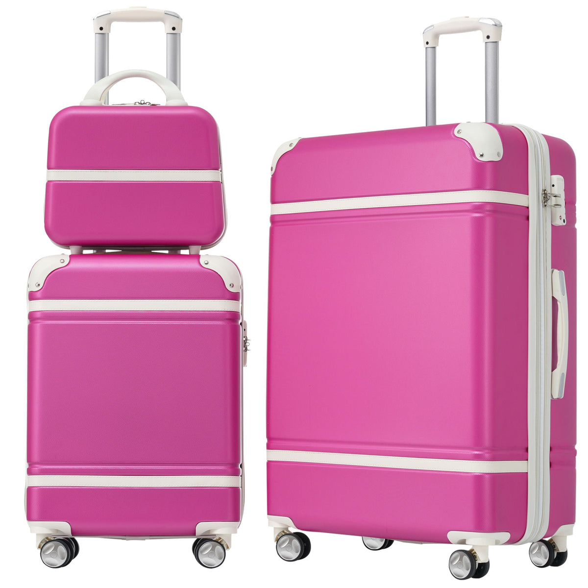 Hardshell Luggage Sets 3 Pieces 20" / 24" Luggages And Cosmetic Case Spinner Suitcase With Tsa Lock Lightweight, photo 5 of 40