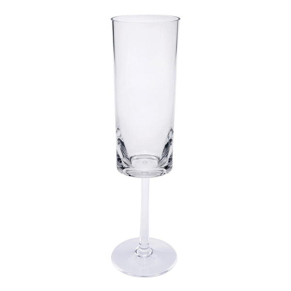 Oval Halo Unbreakable Plastic Champagne Flutes (Set of 4), Acrylic Wedding Mimosas Glasses, 4Oz - Clear