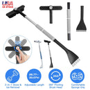 2 In 1 Ice Scraper Extendable Car Snow Brush Telescopic Snow Removal Tool Automobile Snow Shovel Frost Removal with 360¡ Pivoting Brush Head Sponge Gr