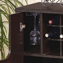 Wine Cabinet With Two Doors Removeable Wine Bottle Rack Metal Wine Glass Racks Four Shelves - Red Cocoa by HouseOfZazla