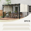 2 PCS 4 x 18ft Pergola Canopy Replacement, UV Protection Pergola Shade Cover, Easy to Install for 10 x 11.8ft Pergola, Khaki
