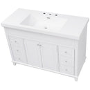 Bathroom Vanity With Sink, 6 Soft Close Drawers & Double Doors - White by HouseOfZazla
