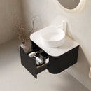 DINA 24" Bathroom Vanity & Sink with Floating Curved Edges Striped Storage Cabinet by HouseOfZazla