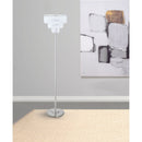 Base Floor Lamp With Crystal Shade - Silver by HouseOfZazla