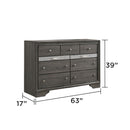 Traditional Queen 5 Piece Storage Bedroom Set in Gray Wood