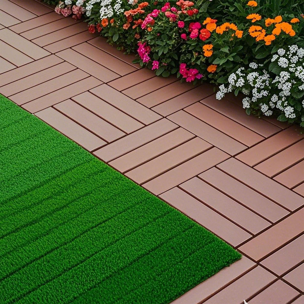 Plastic Interlocking 44 Pack Patio Deck Tiles, Square Waterproof Outdoor All Weather Use, photo 11 of 11