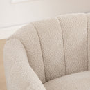 Swivel Upholstered Barrel Chair With Metal Base