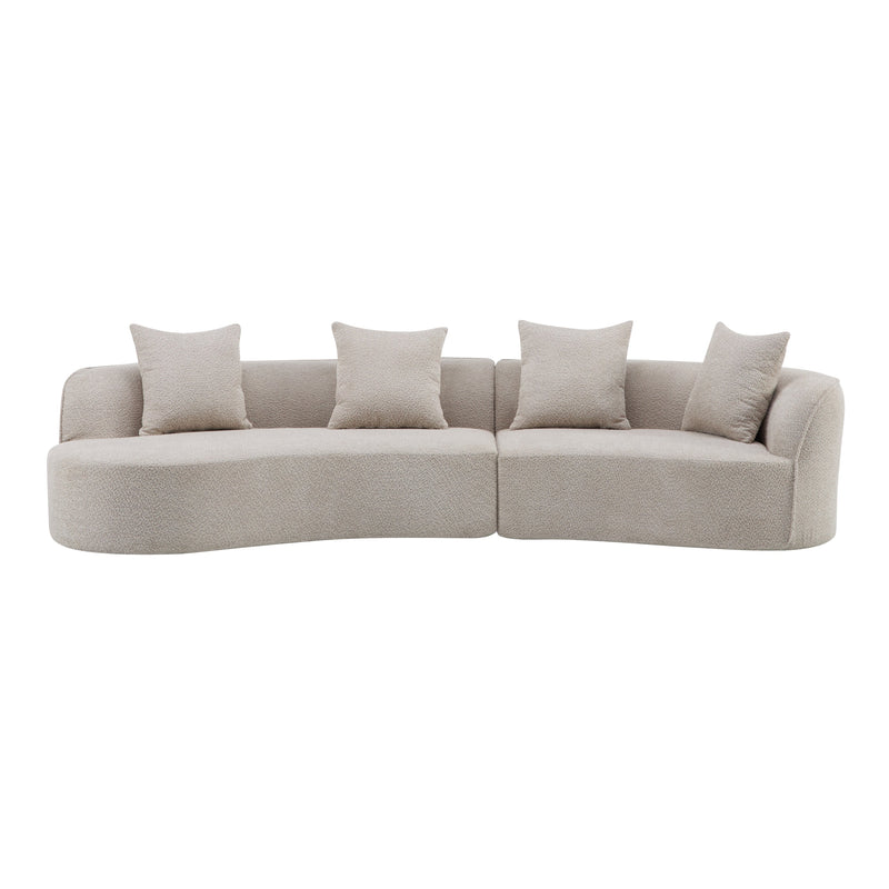 126" Curved Sectional Sofa (Almond-D28 Full Foam), photo 2 of 10