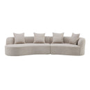 126" Curved Sectional Sofa (Almond-D28 Full Foam)
