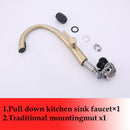 Elegant Single Handle Stainless Steel Pull Out Kitchen Faucet With High Arch Spout by HouseOfZazla