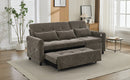 2-in-1 Sofa 82' Three-Seater with Sofa Bed and Reversible Recliner, Dark Grey Chenille