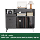 Grain Record Player Stand, Media Console With Speaker Shelf & 2 Drawers by HouseOfZazla