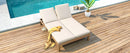 TREXM 5-Position Adjustable Backrest Double Chaise Lounge Outdoor
