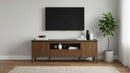 Bradley 63-inch 2-Door SmartTop TV Stand Smokey Grey and Brown
