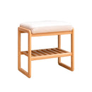 Shoe Bench, Beech Wood Storage Rack Organizer With High Rebound Sponge Cushion - Natural by HouseOfZazla