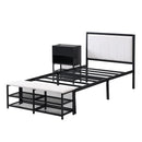 Platform Bed With 2 Tier Storage Shelves, Storage Cabinet by HouseOfZazla