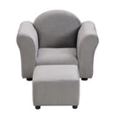 Kids Recliner Chair, Kids Upholstered Couch With Ottoman - Gray by HouseOfZazla