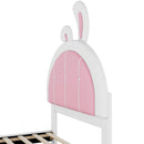 Upholstered Platform Bed With Rabbit Shaped Headboard by Unique Piece Furniture