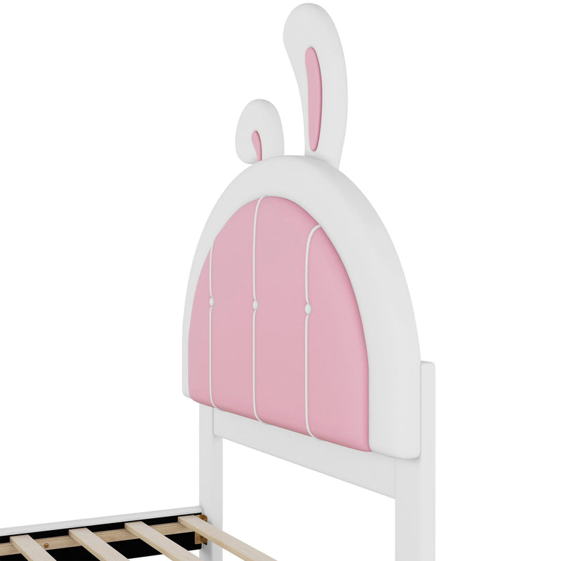 Upholstered Platform Bed With Rabbit Shaped Headboard, photo 12 of 12