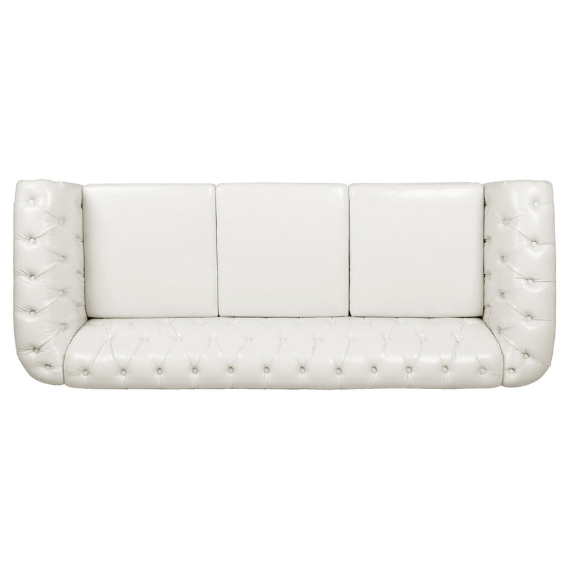 84.65" Rolled Arm Chesterfield 3 Seater Sofa