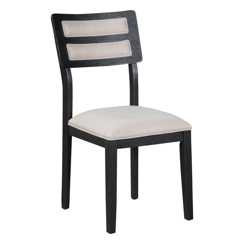 5-Piece Multifunctional Dining Table Set, Farmhouse Dining Set with Extendable Round Table,Two Small Drawers and 4 Upholstered Dining Chairs for Kitchen and Dining Room (Black)