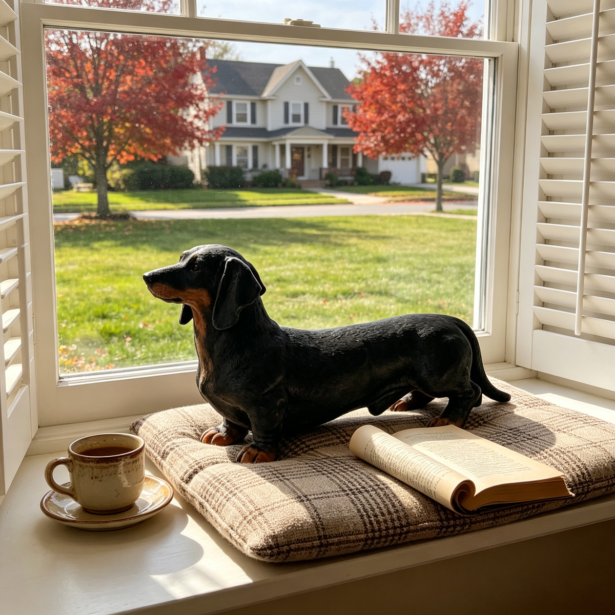 26" Black and Tan Dachshund Statue, photo 3 of 10
