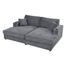 Oversized Loveseat Chaise With 2 USB Ports, 2 Cup Holders And 2 Throw Pillows by HouseOfZazla