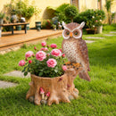 Decorative Owl Garden Planter Pot on Branch by HouseOfZazla