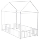 Metal Bed House Bed Frame With Fence by Unique Piece Furniture