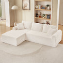 Modular Sectional With Arched Armrests, Includes 3 Back Cushions & 2 Throw Pillows by HouseOfZazla