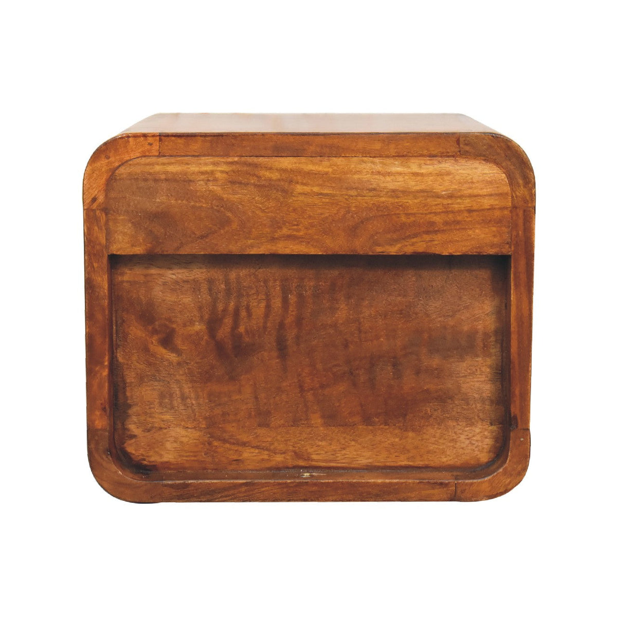 Solid Wood Floating Mini Nightstand, 2-Drawers, Chestnut, photo 9 of 10