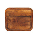 Solid Wood Floating Mini Nightstand, 2-Drawers, Chestnut