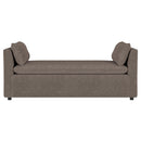 Isiah - Raised Arm Accent Bench - Brown