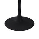 42" Modern Round Dining Table with Printed OAK Color Grain Table Top, Metal Base Dining Table, End Table Leisure Coffee Table