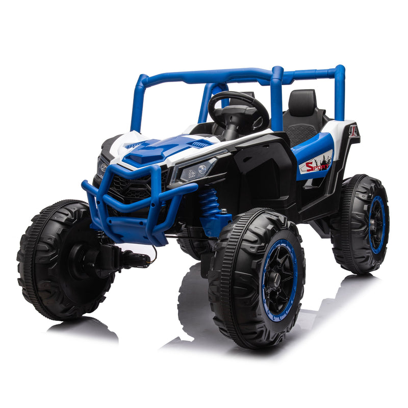 24V Ride On XXL UTV car for kid,2seater with two safety belts, Side by Side 4x4 Ride on Off-Road Truck with Parent Remote Control, Battery Powered Electric Car w/High Low Speed, two safety belts.