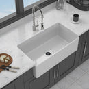 Sink - Apron-Front Reversible Single Bowl Kitchen Sink With Smooth And Ribbed Finishes - White by HouseOfZazla