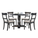 Leventis - Side Chair (Set of 2) - Light Brown Linen & Weathered Gray