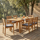7 Pieces Acacia Wood Outdoor Dining Set