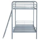 Carson Metal Twin Over Twin Bunk Bed Glossy Silver