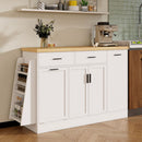 Kitchen Sideboard With Sliding Door Cabinet, 3 Tier Spice Rack by HouseOfZazla