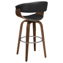 Swivel Bar Stool Elegant Design With Upholstery - Walnut by HouseOfZazla