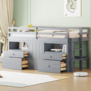 Loft Bed With 4 Drawers, Underneath Cabinet And Shelves by Unique Piece Furniture