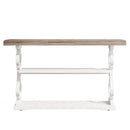 Console Sofa Table With 3 Shelves, Floral Carved Accent - Gray / White by HouseOfZazla
