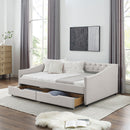 Upholstered Tufted Daybed With Drawers, Waved Arms by HouseOfZazla