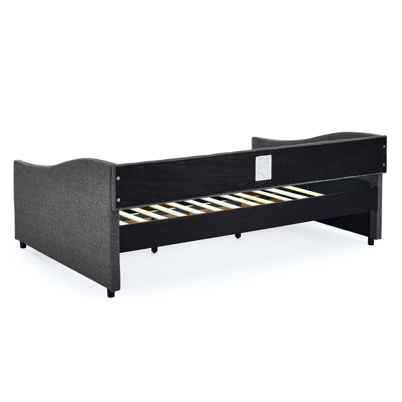 Full Size Daybed with Drawers Upholstered Tufted Sofa Bed, with Button on Back and Copper Nail on Waved Shape Arms(80.5"x55.5"x27.5")