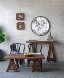 Theodor - Mirror With Industrial Design Round Mirror With Metal Frame For Wall Decor & Entryway Console Lean Against Wall - Black by HouseOfZazla